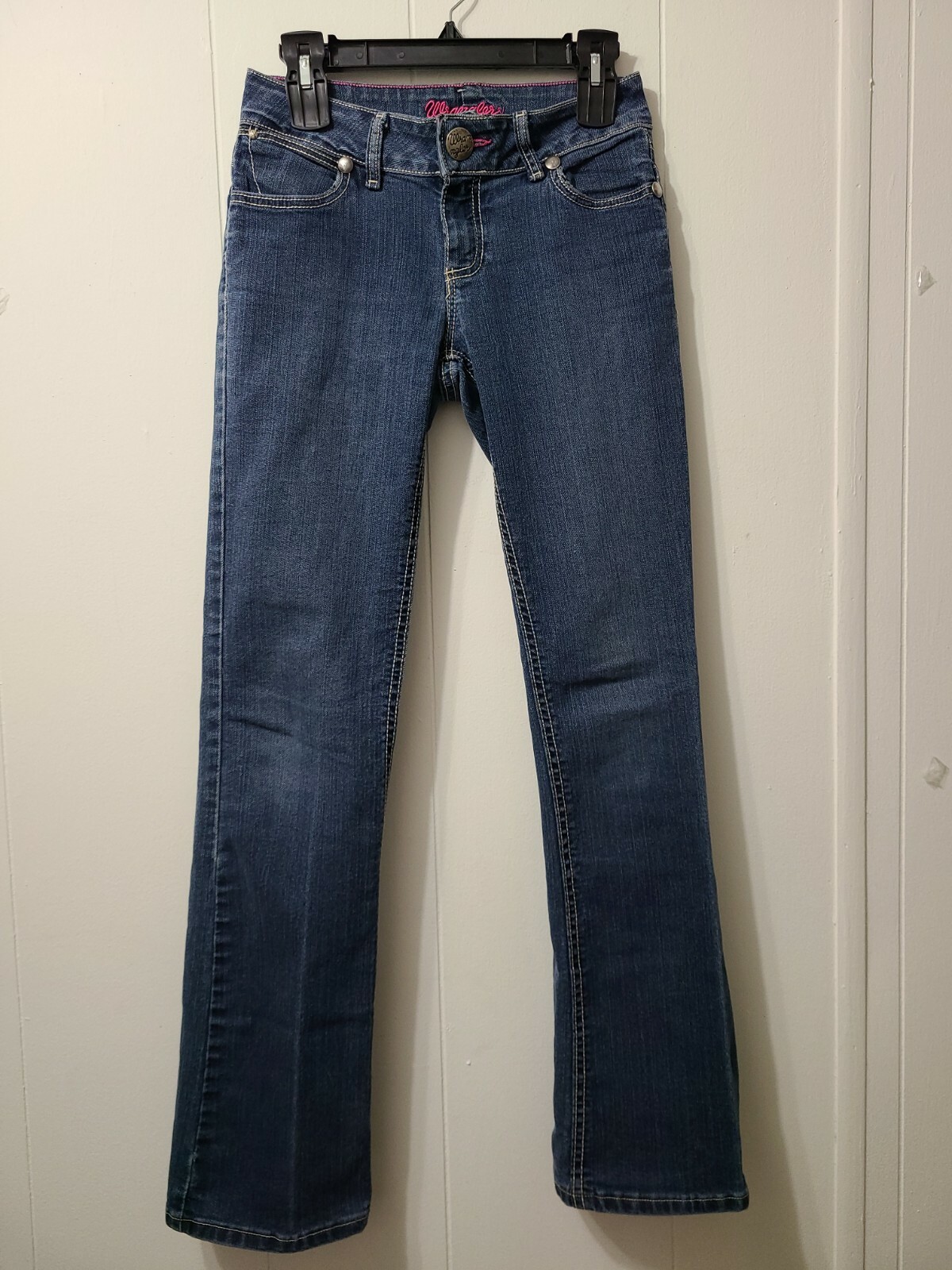 boot cut blue jeans