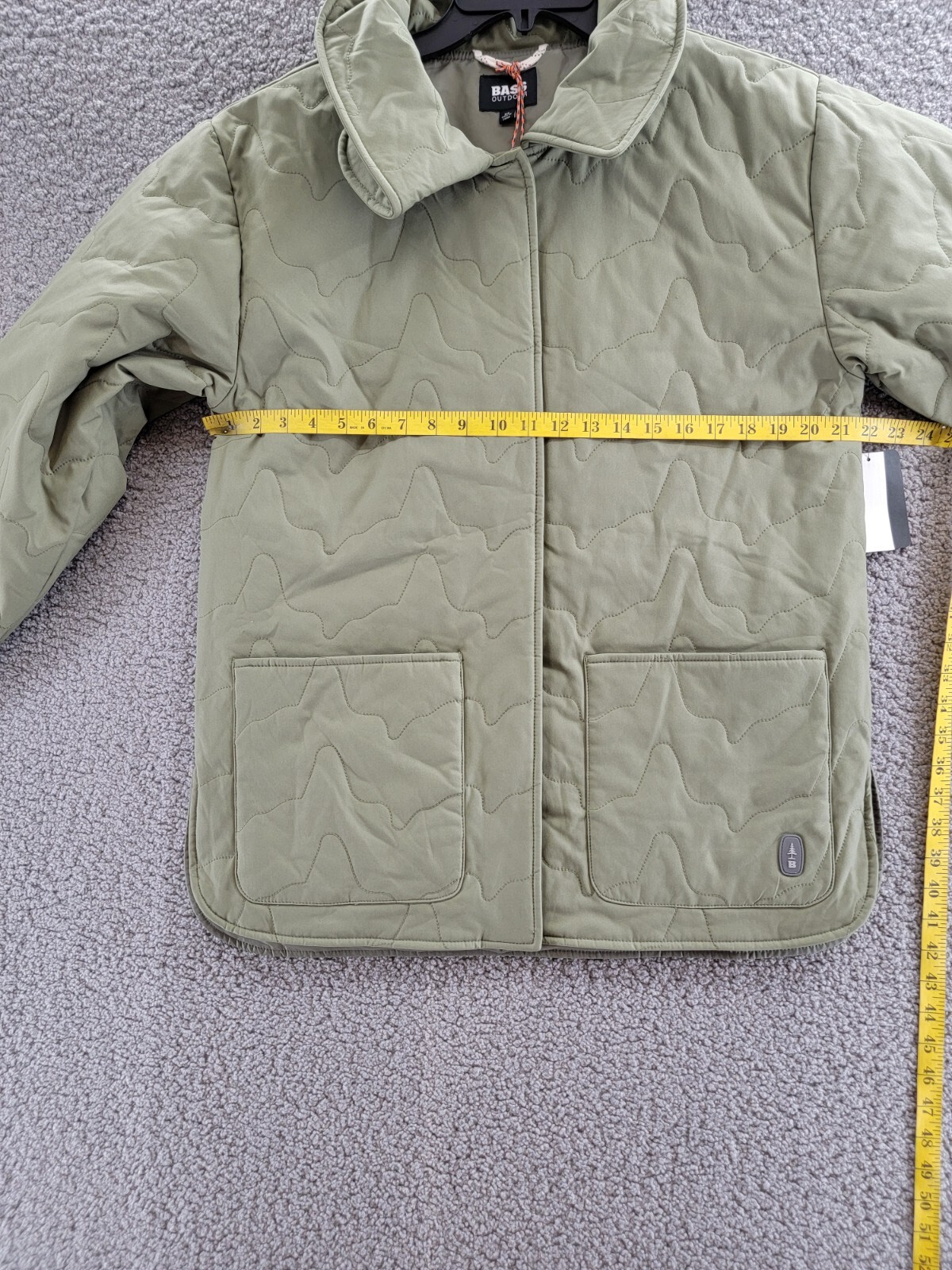 Bass Outdoor Quilted Long Sleeve Jacket Women XS Deep Lichen Green High collar - Picture 7 of 17