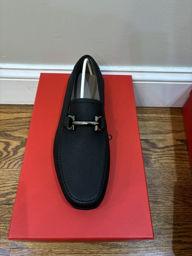 Pre-owned Ferragamo Salvatore  Cancun Men Drivers Loafers Shoes 7 Eee In Black