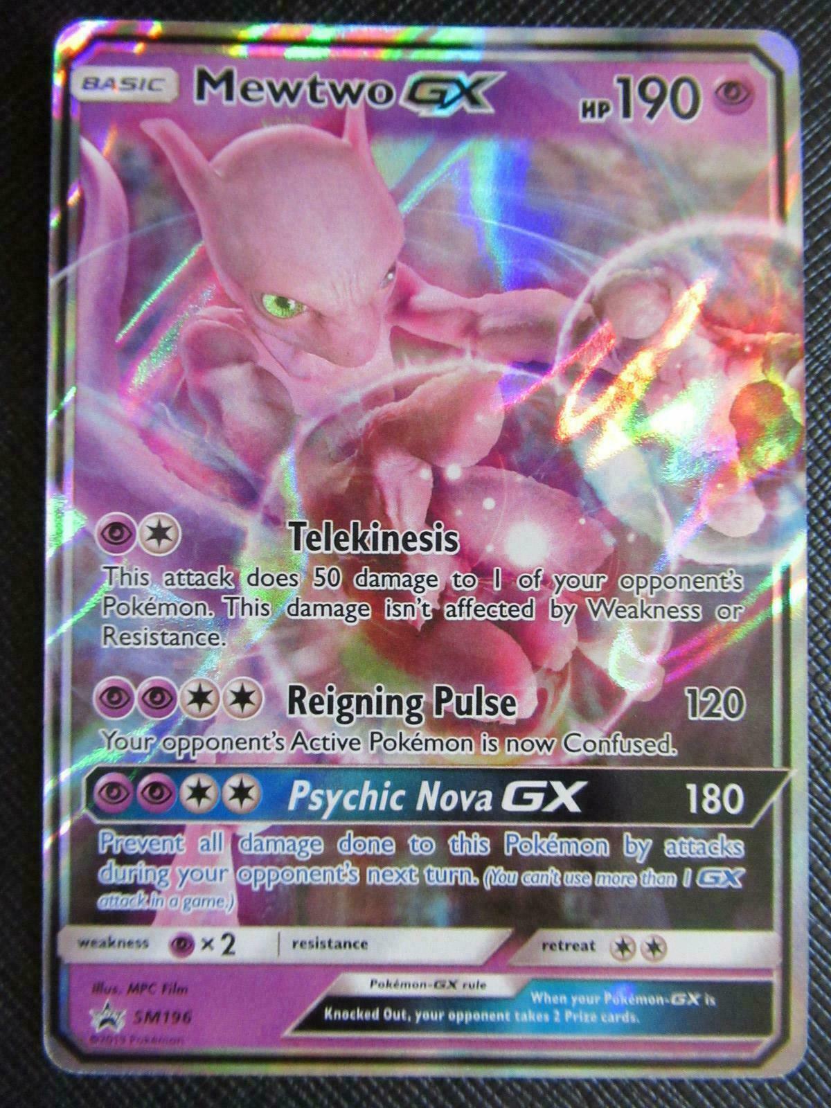 ULTRA RARE Mewtwo GX (Detective Pikachu Promo) SM196 Pokemon ULTRA RARE Mewtwo GX (Detective Pikachu Promo) SM196 Pokemon