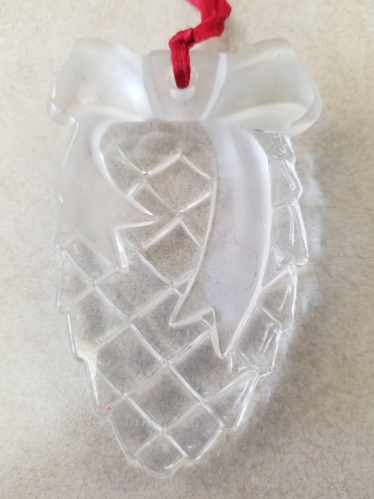 Tiffany & Co. Crystal Holiday Ornament Pine cone 1995 Collection USED