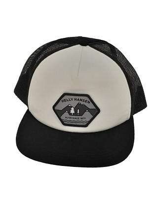 Helly Hansen  Trucker Hat Cap Unisex White & Black Snapback HH Flat brim