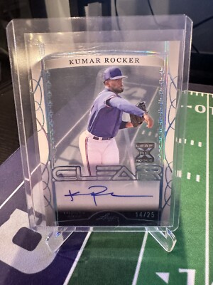 Kumar Rocker 2022 Leaf Trinity Clear XRC #CA-DB1 Rookie Auto /25 SSP - Rangers