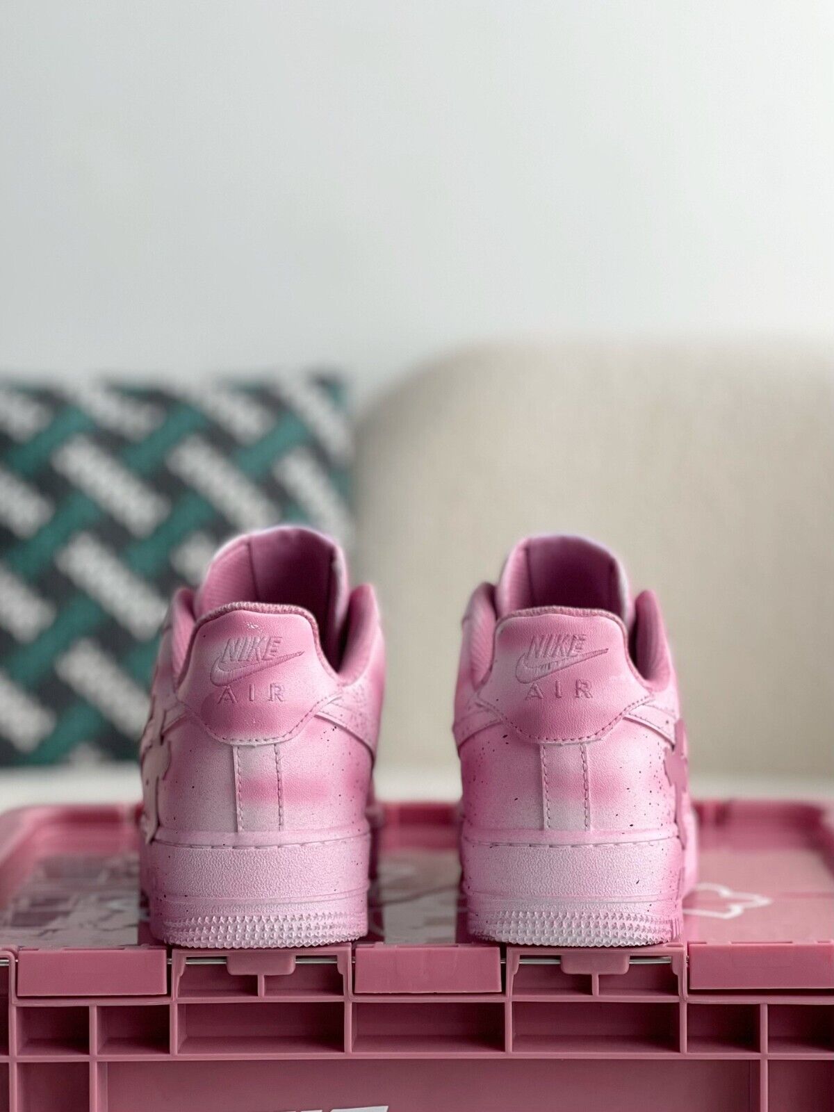 Pre-owned Nike Chrome Heart X Barbie Pink Air Force 1's, Custom Shoes