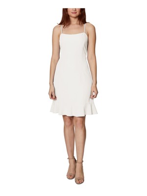 SAGE COLLECTIVE Женское белое платье-футляр на тонких бретелях с регулируемыми бретелями 10