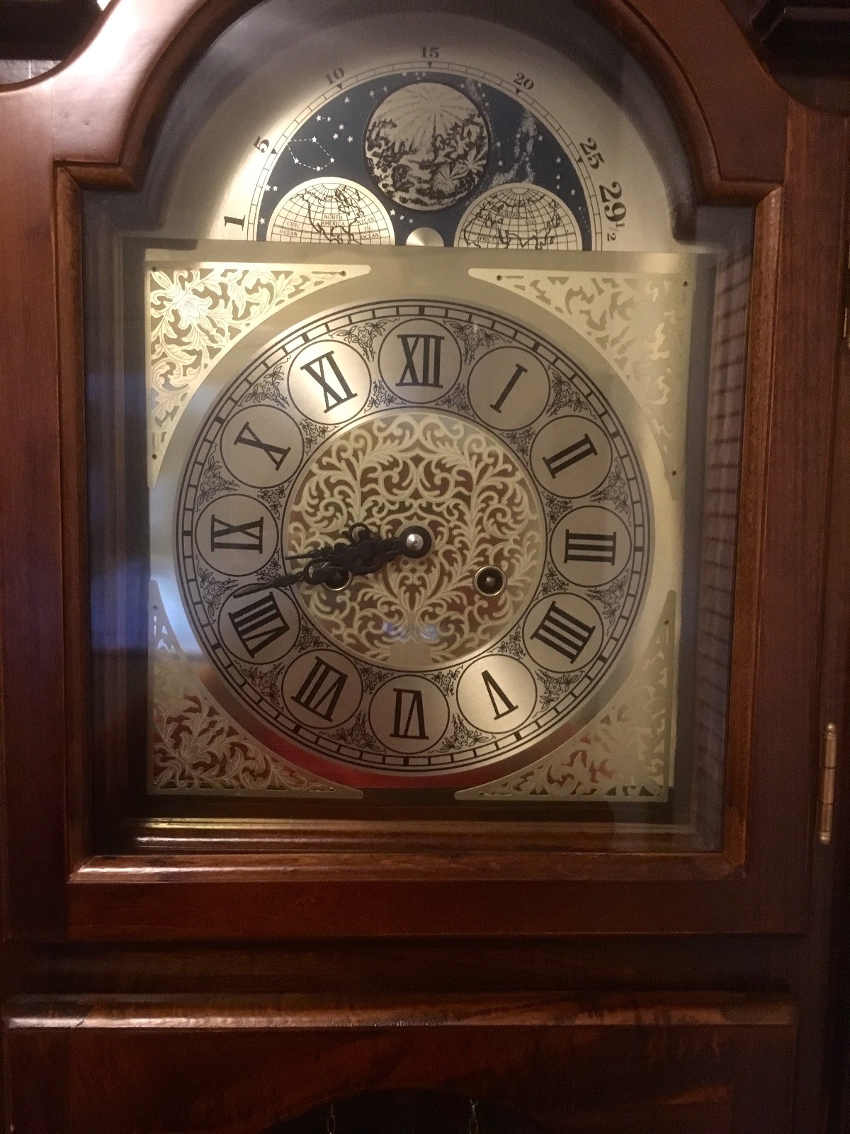 Beautiful Solid Wood & Brass Grandfather Clock - $300 (Coventry, RI)