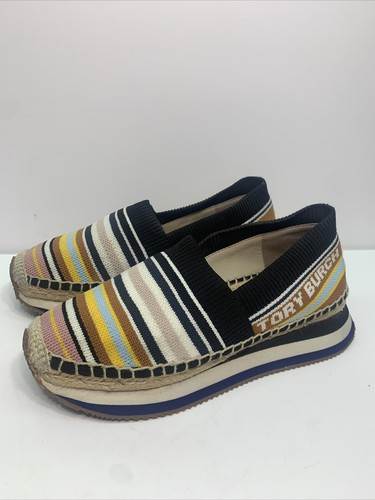 【関税・送料込み】TORY BURCH ESPADRILLAS Amazon.com | Tory Burch Womens Stripe Double T Logo Jacquard
