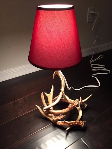 Scenekoy Rustic Farmhouse Antler Table Lamp Set Of 2 With Nightlight & USB Ports - Linen Shade