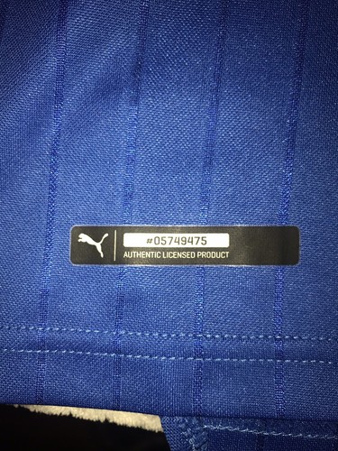 Puma Mens FIGC Italia Home Long Sleeve Replica Shirt Power Blue White Medium NWT