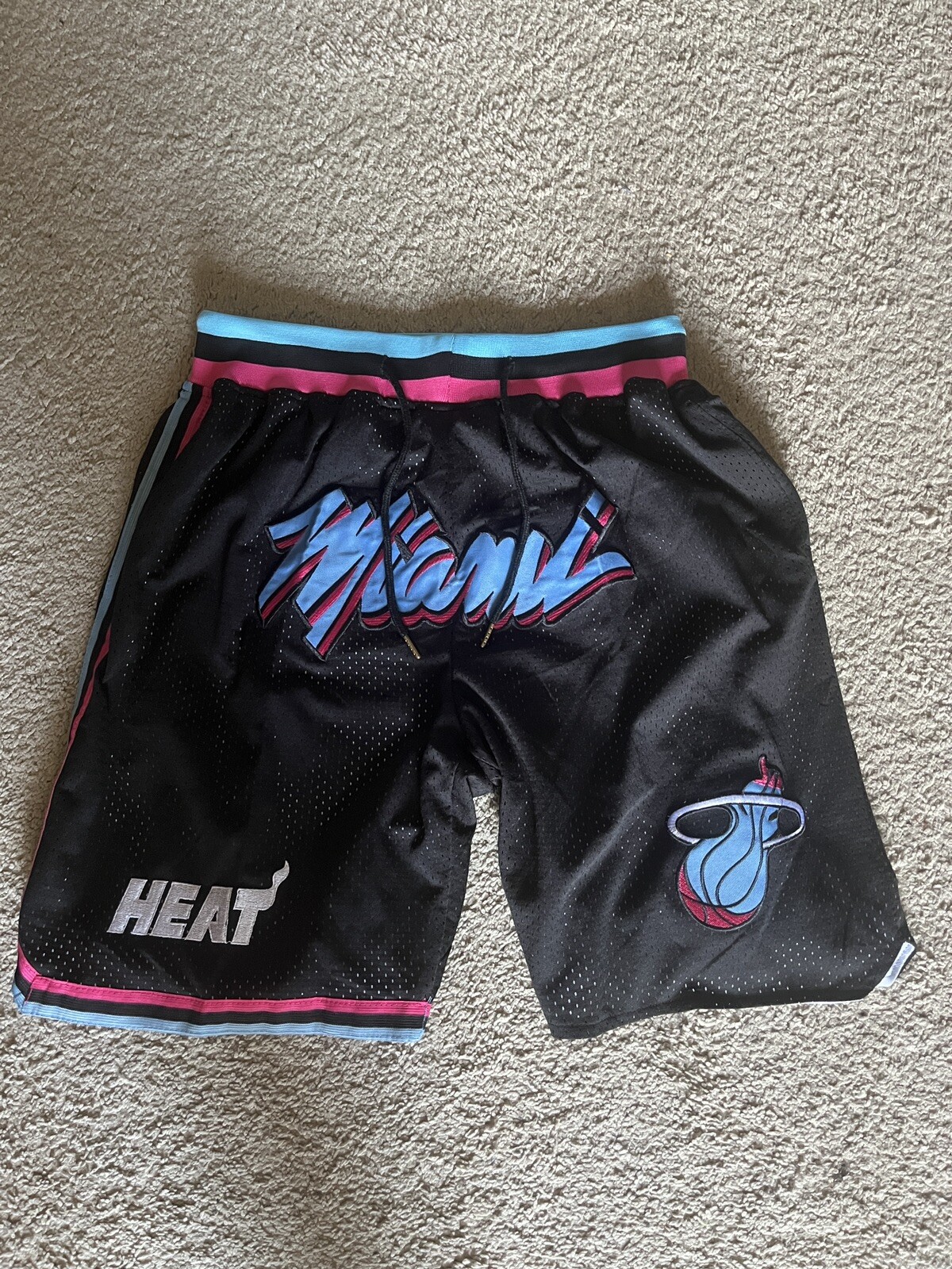 Miami Heat Stitched Basketball Shorts Black Vice Just Don M Miami Heat Stitched Basketball Shorts Black Vice Just Don M