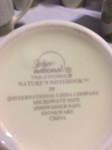 8 International Tableworks Natures Notebook Mug Green Leaves Cup