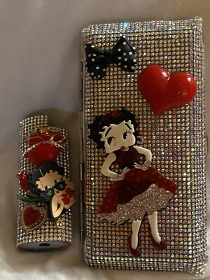 Betty Boop Cigarette Case For 120 s With Lighter Sleeve, Cone Holder, Stash Case