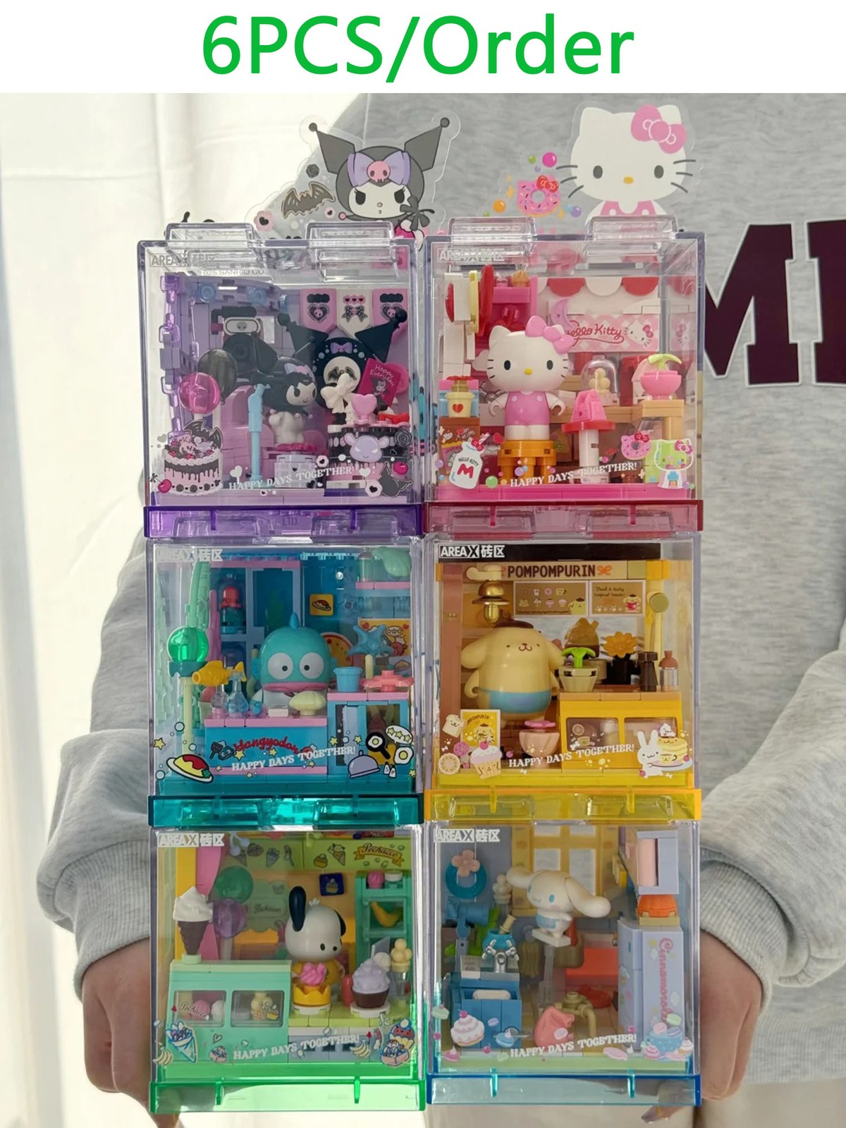 AREAX Sanrio Building Blocks Street View House Room Shop Scene MOC