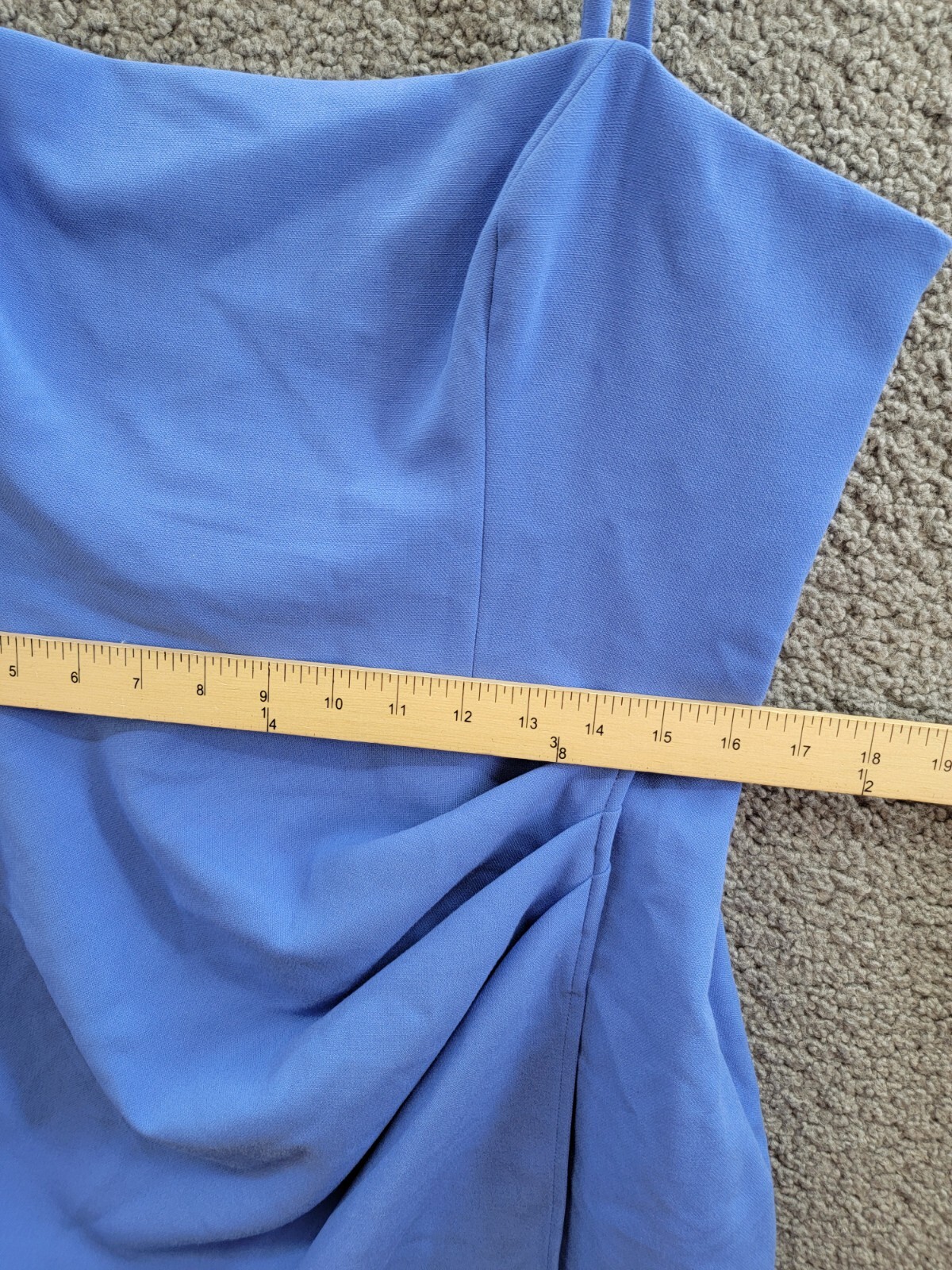 FRENCH CONNECTION Whisper Straight Mini Dress Women's 12 Baja Blue Zip Closure - Picture 6 of 13