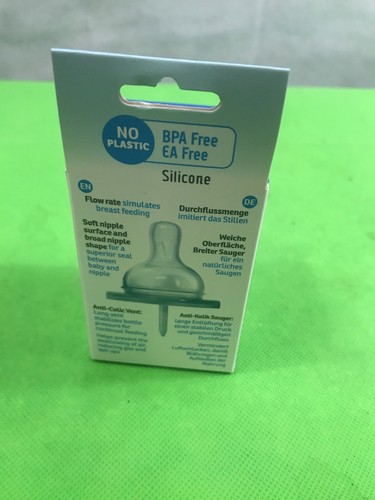 Pura Kiki Natural Vent Nipples Slow Flow 0m+Broad  Shape Silicone Nipples