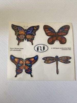 Psychedelic Hippie Dan Morris Ripple Junction Butterfly Sticker Set New NOS 1998