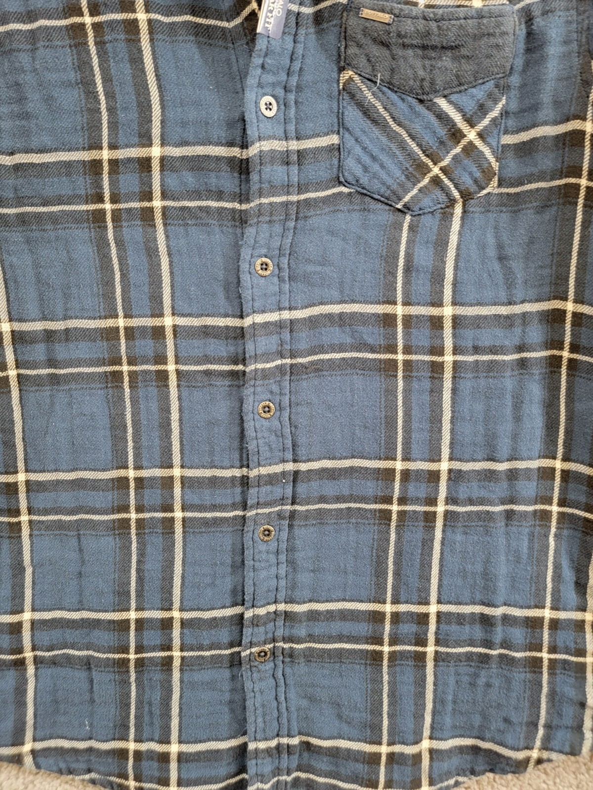 Buffalo David Bitton Sujay Plaid Long Sleeve Shirt Men's S Whale Patch Pocket - Picture 9 of 19