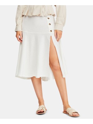 

Женская юбка-миди цвета слоновой кости с разрезами по бокам FREE PEOPLE, Цвет слоновой кости