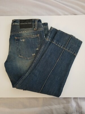 NWOT Pierre Balmain Dark Denim Jeans, Size 28, 24'' Inseam, Optional Cuff