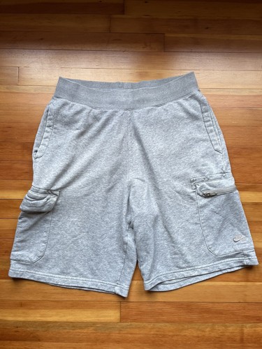 Y2K Vintage Nike Grey Cargo Sweat Shorts Mens Size Large | eBay