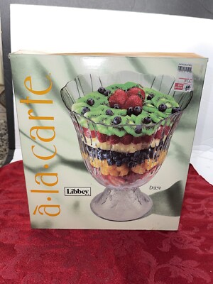 Vintage A La Carte Libbey Glass 8 1/4  Tulip Shaped Dish Compote W Box New