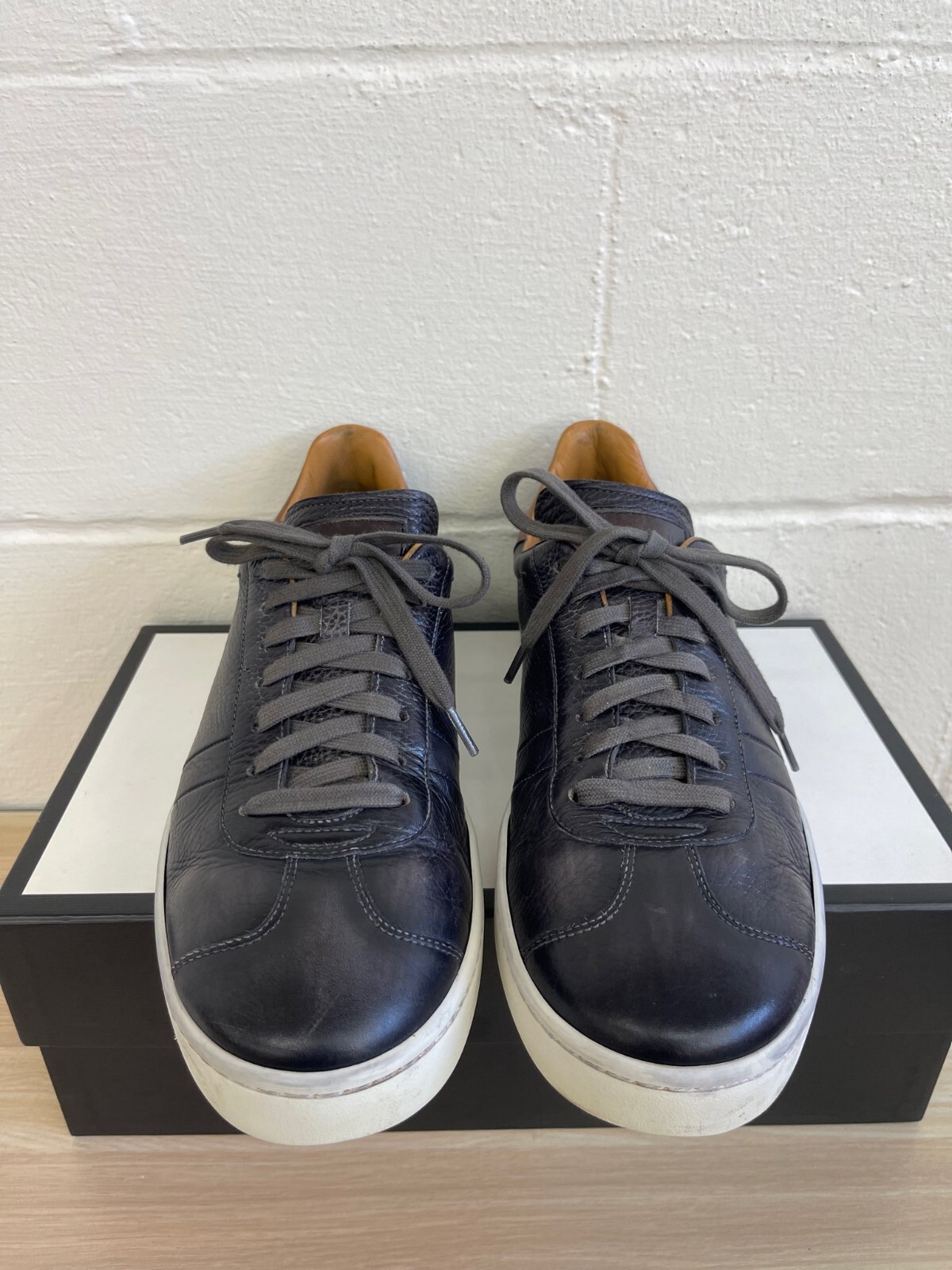 Magnanni Gunner 20468 Black Grey Casual Fashion Sneaker Shoes Lace up Men's 12 M