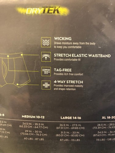 Tek Gear 4 Pairs Boys Boxer Briefs DRY TEK Size Medium 10-12 NIP