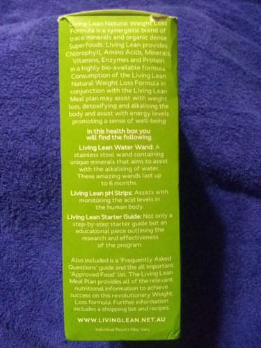 Living Lean 5 Day Supply Weight Loss Formula 5Gx20 Sachets Water Wand pH Strips