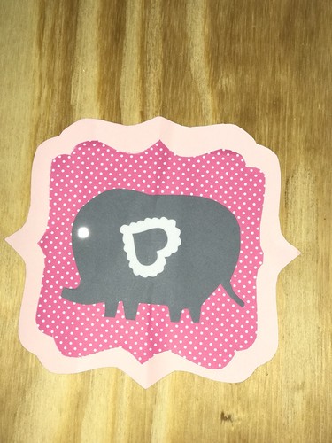 ELEPHANT- BABY SHOWER OR BIRTHDAY CUT-OUTS/DECORATIONS PINK AND GRAY-15 PIECE