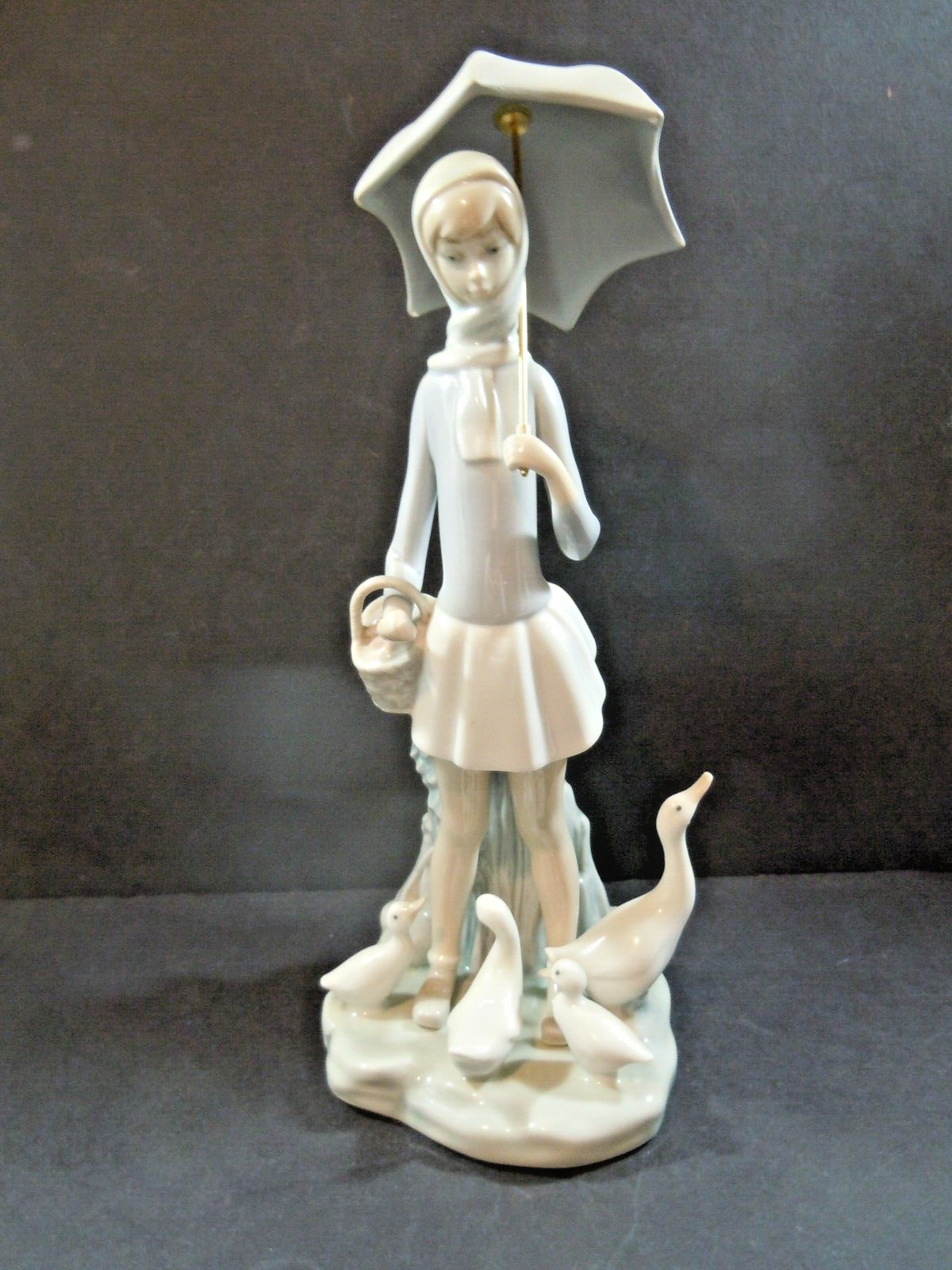 【美品】Lladro 少女とアヒルとガチョウ LLADRO Figurine Girl with Umbrella and Geese #4510 | eBay
