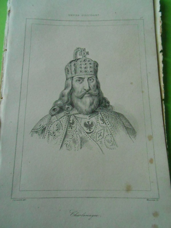 Gravure 1838 - Allemagne Germany Portrait De Charlemagne