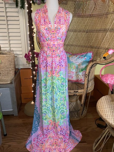 Pre-owned Lilly Pulitzer Pearce Maxi Dress Sunshine ☀️ Vibes Size M,l,xl In Yellow