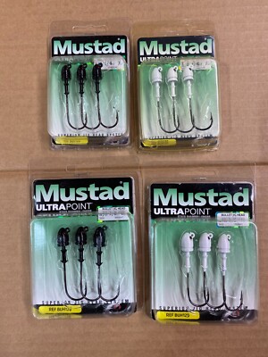 4- Packs Mustad Ultra Point Bullet FFS Swimbait Jig Head 4/0 & 3/0 hook