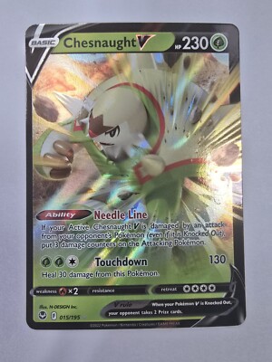 Chesnaught V 015/195 Swsh12: Sword & Shield - Silver Tempest Holo Pokémon Tcg 