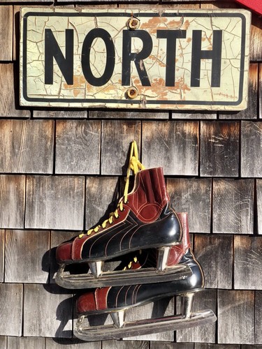 Vintage Old Hockey Leather Skates, Ice Hockey Skates Men’s Size 12 Made Canada