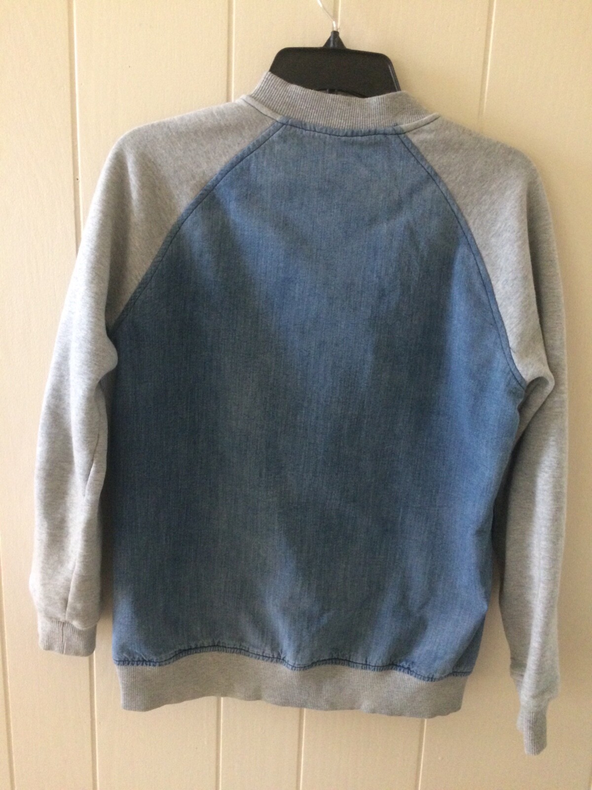 Boys XL 16 Cherokee Varsity Style Jacket Denim/Gray with Snaps and Pockets