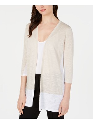 

Женский бежевый открытый кардиган с рукавами 3/4 ALFANI