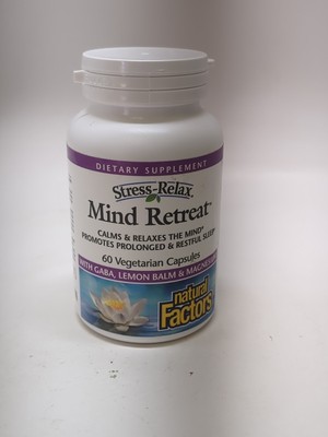  Natural Factors, Stress-Relax, Mind Retreat, 60 Vegetarian Count 