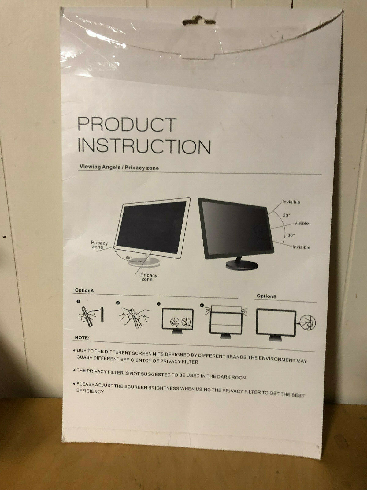 KAEMPFER Privacy Filter for Widescreen Monitor 23 inch (16:9) Screen Protector