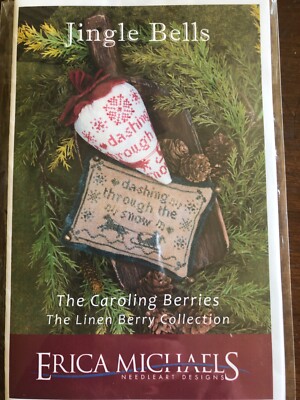 Erica Michaels Cross Stitch Chart Jingle Bells Caroling Berries Linen Berry Coll