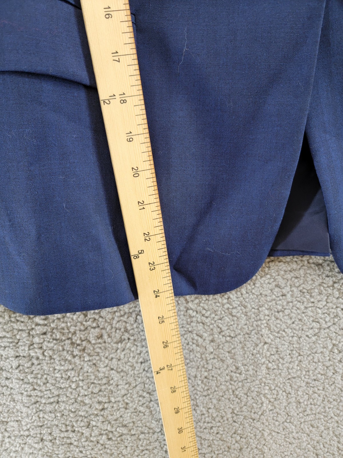 Pre-owned Hugo Boss Boss Jeniver Single Button Wool Blend Blazer Women's 6 Navy Flap Pockets L/s In Blue