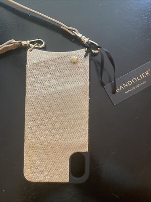 BANDOLIER Black/Gold EMMA Gold Sparkle Crossbody iPhone X Case and Strap