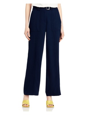 

KARL LAGERFELD PARIS Женские темно-синие широкие брюки с поясом и манжетами, Navy, L1CK7228