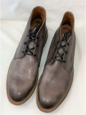 

FRYE Мужские серые комфортные кожаные ботинки Chukka Bowery с круглым носком на блочном каблуке, Серый, 80720