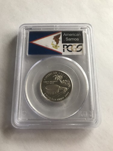 2009-S 25c American Samoa SILVER Flag Label Quarter Proof PCGS PR70DCAM