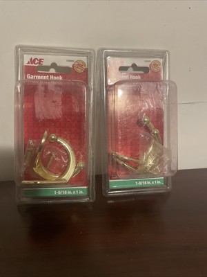 Ace 1-9/16  X 1  Bright Brass Single Garment Hook 2 pk Coat Hook