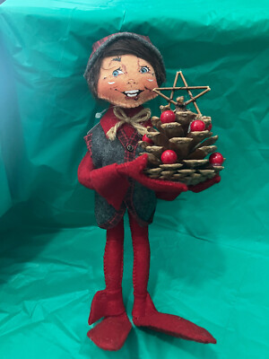 Annalee Christmas Plaid & Pine Elf 12'' New 2024 511224 Open Mouth