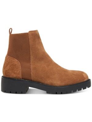

STEVE MADDEN Женские коричневые кожаные ботильоны челси на платформе 0,5 дюйма со скольжением, длина 9,5 м, Коричневый, GLID01S1