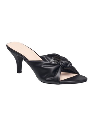 

HALSTON Женские нескользящие открытые босоножки без шнуровки на каблуке Seviille черного цвета с бантом, Черный, HH-SEVILLE-S