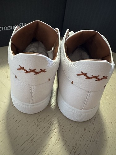 Pre-owned Ermenegildo Zegna $950  Couture Leather Sneakers White Size 7 Us/40 Eu